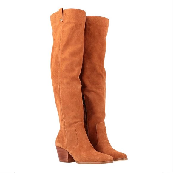 Michael Kors Harlow Over The Knee OTK BOOTS Size 9 Brown Suede Side Zip NEW $325 - Picture 1 of 15